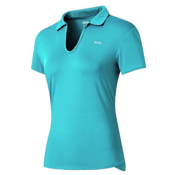 NWT ~ WILLIT Blue Quick Dry UPF 50 Sun Protection Activewear Top ~ Women's SMALL - Picture 3 of 11